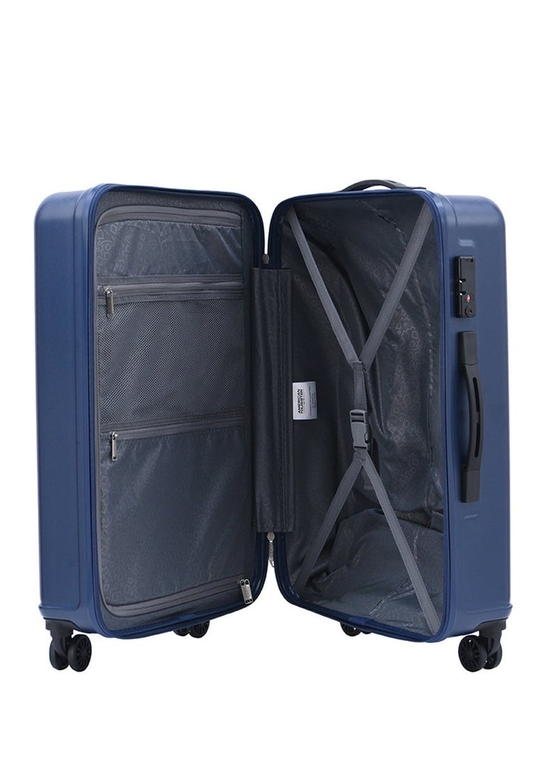 AMERICAN TOURISTER Skytrac DW V2 Suitcase, Cabin Size 55 cm / 20 inch, 4 Spinner Wheels, Hard Top, Polypropylene, Navy Blue|TSA Combination Lock|Scratch & Impact Resistant Material - 3 Years Global Warranty - Image 5