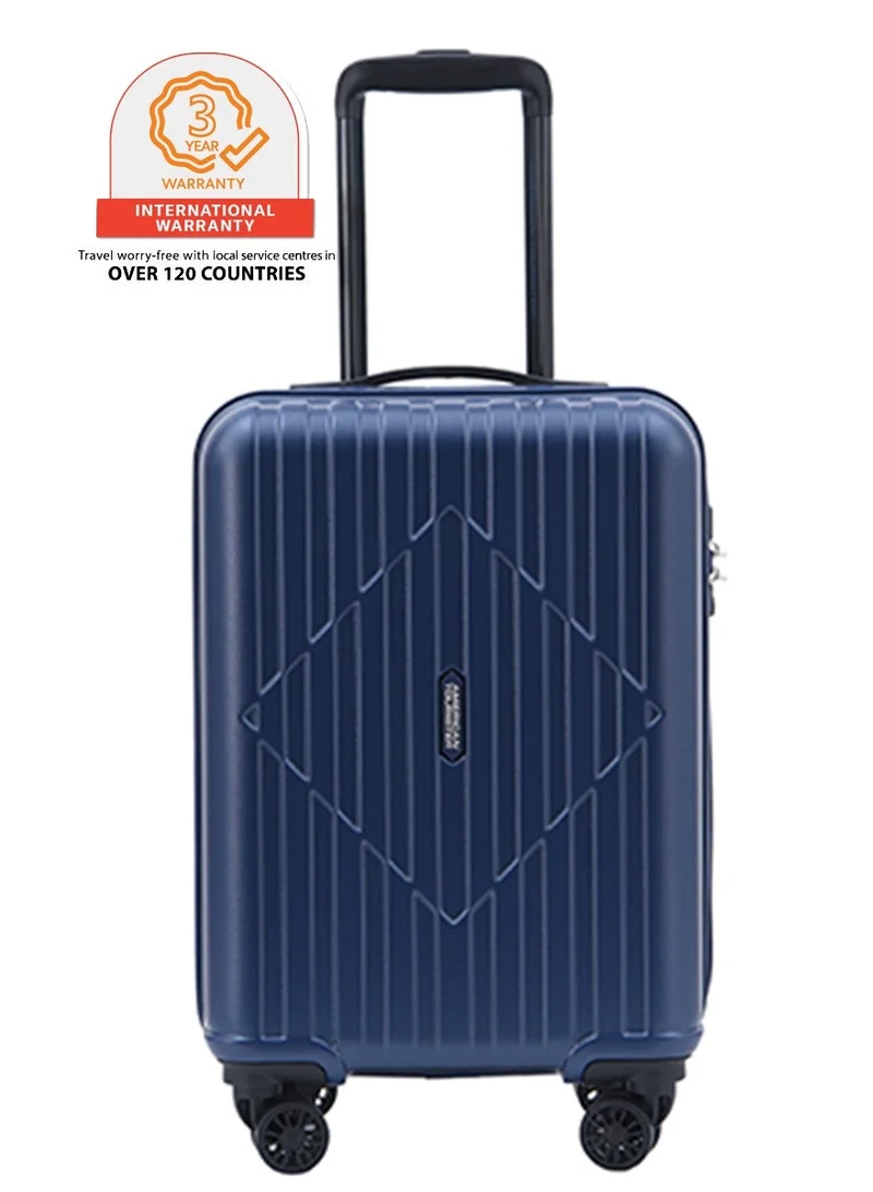 American Tourister  Skytrac DW V2 Suitcase, Cabin Size 55 cm / 20 inch, 4 Spinner Wheels, Hard Top, Polypropylene, Navy Blue|TSA Combination Lock|Scratch & Impact Resistant Material - 3 Years Global Warranty  | Best Price UAE