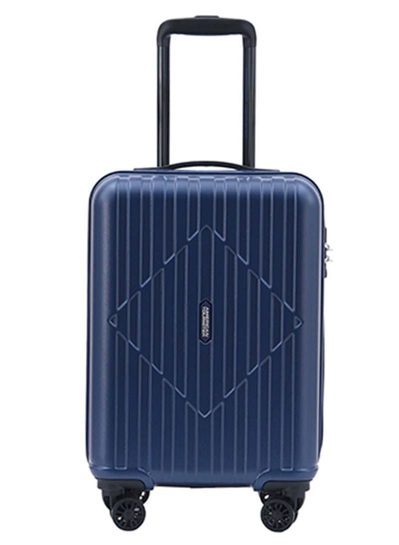 AMERICAN TOURISTER Skytrac DW V2 Suitcase, Cabin Size 55 cm / 20 inch, 4 Spinner Wheels, Hard Top, Polypropylene, Navy Blue|TSA Combination Lock|Scratch & Impact Resistant Material - 3 Years Global Warranty - Image 1