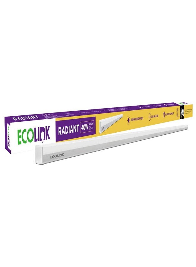 ECOLINK إيكولنك 40 واط LED باتن/ضوء أنبوب | ضوء LED مضغوط 4 أقدام لغرفة المعيشة وغرفة النوم | ضوء نهاري بارد، عبوة من 1 - Image 1