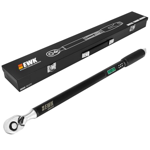 EWK 1/2" Drive Digital Torque Wrench 12.5-250 ft-lbs (17-340 Nm) with Angle, LED Display & Audible Buzzer Alert, Auto and Motorcycle Repairs - Image 1