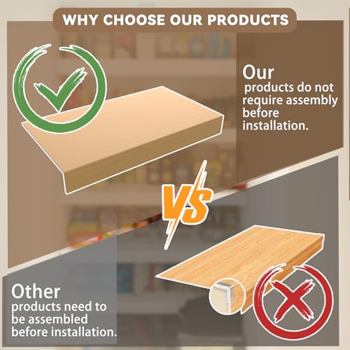 Gideio 5 Pack Size24x16in Wire Shelf Cover for Pantry, Closet, Kitchen – Waterproof PVC Wood-Look Wire Rack Covers for Shelves, Multiple No-Tool Installation - Image 5