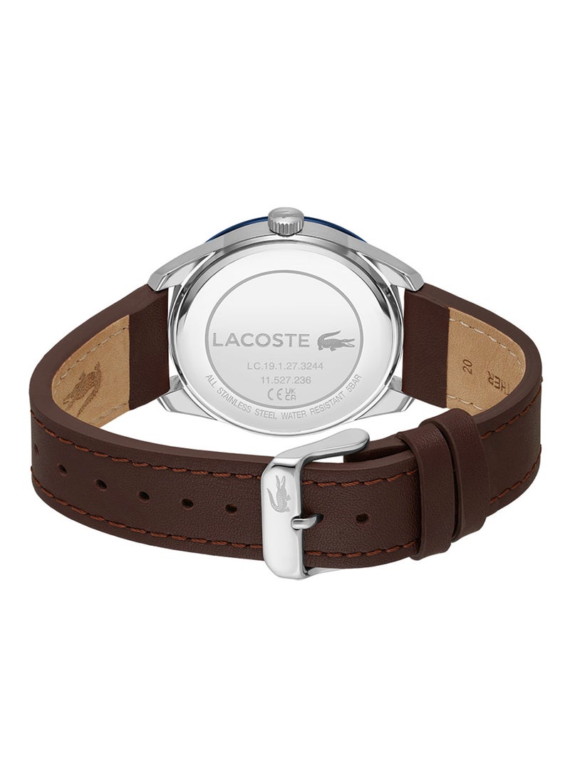 LACOSTE Men's Analog Round Shape Leather Wrist Watch 2011310 - 40 Mm  - Image 3