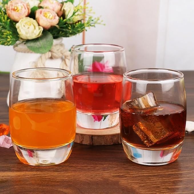 PrimeWorld طقم كؤوس ماء وعصير إيطالي من 6 قطع، شفاف، 200 مل، كؤوس متوسطة الحجم على شكل بيضاوي للشرب العصير، الشربات والكوكتيلات، كؤوس ماء زجاجية - Image 2