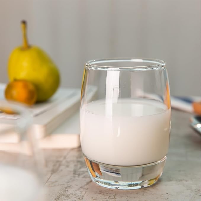 PrimeWorld طقم كؤوس ماء وعصير إيطالي من 6 قطع، شفاف، 200 مل، كؤوس متوسطة الحجم على شكل بيضاوي للشرب العصير، الشربات والكوكتيلات، كؤوس ماء زجاجية - Image 3