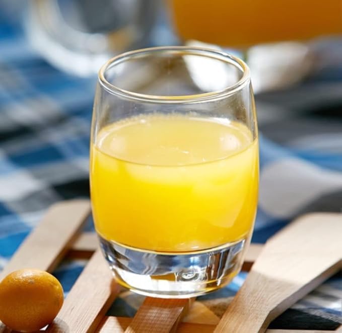 PrimeWorld طقم كؤوس ماء وعصير إيطالي من 6 قطع، شفاف، 200 مل، كؤوس متوسطة الحجم على شكل بيضاوي للشرب العصير، الشربات والكوكتيلات، كؤوس ماء زجاجية - Image 1