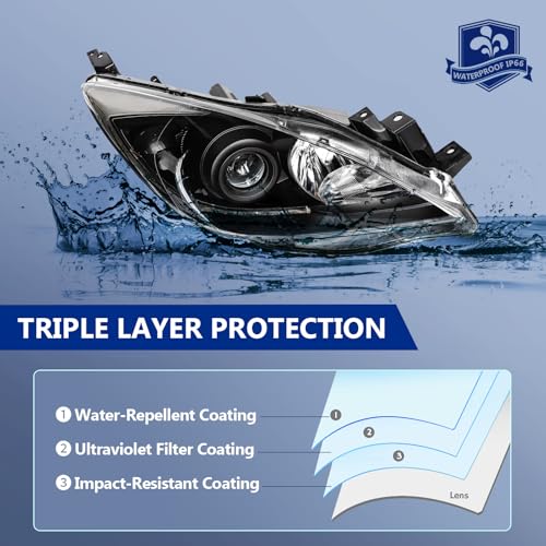 ECCPP Projector Headlight Assembly For Mazda 3 2010 2011 2012 2013 Black Housing Clear Reflector Clear Lens - Image 5