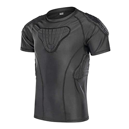 TUOYR Padded Shirt Youth Boys Padded Compression Sports Protective Shirt and Short Kids Rib Chest Guard for Football Baseball Basketball - Image 2