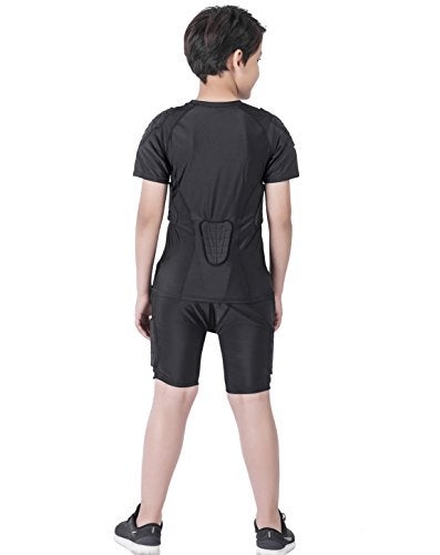 TUOYR Padded Shirt Youth Boys Padded Compression Sports Protective Shirt and Short Kids Rib Chest Guard for Football Baseball Basketball - Image 4