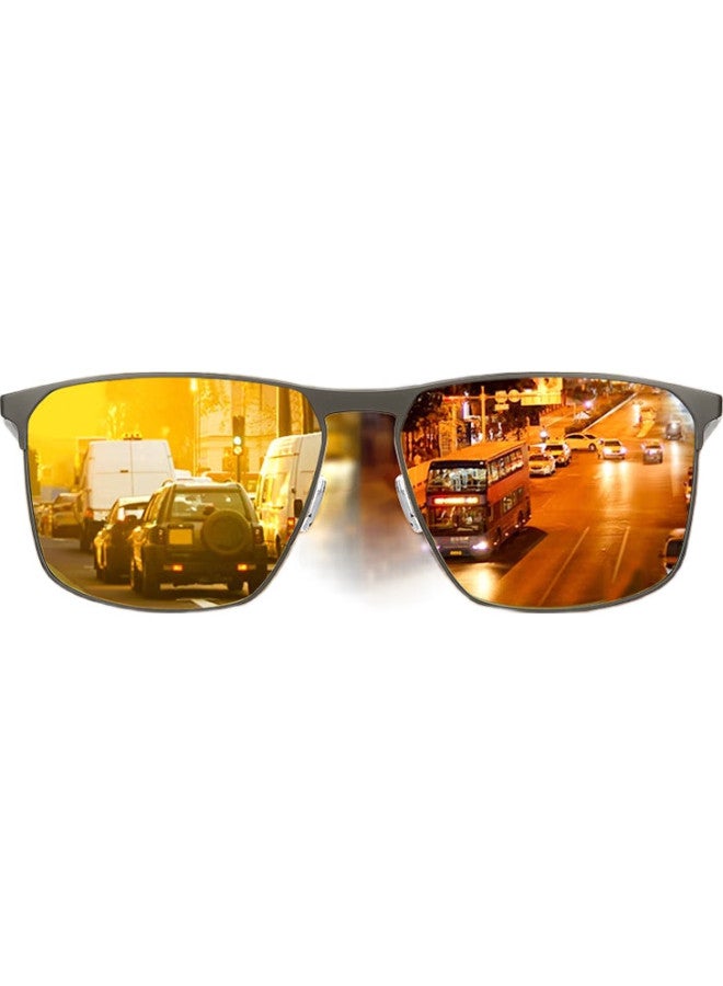 CAPONI Carbon Fiber Photochromic Polarized Sunglasses Unisex Day And Night Dual-Use Driving Night Vision Glasses Anti-Glare - Image 3