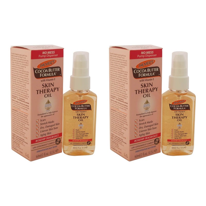 PALMER'S Palmers Cocoa Butter Formula Skin Therapy Oil With Vitamin E  Rosehip Fragrance  Pack of 2 for Women 2 oz Oil 