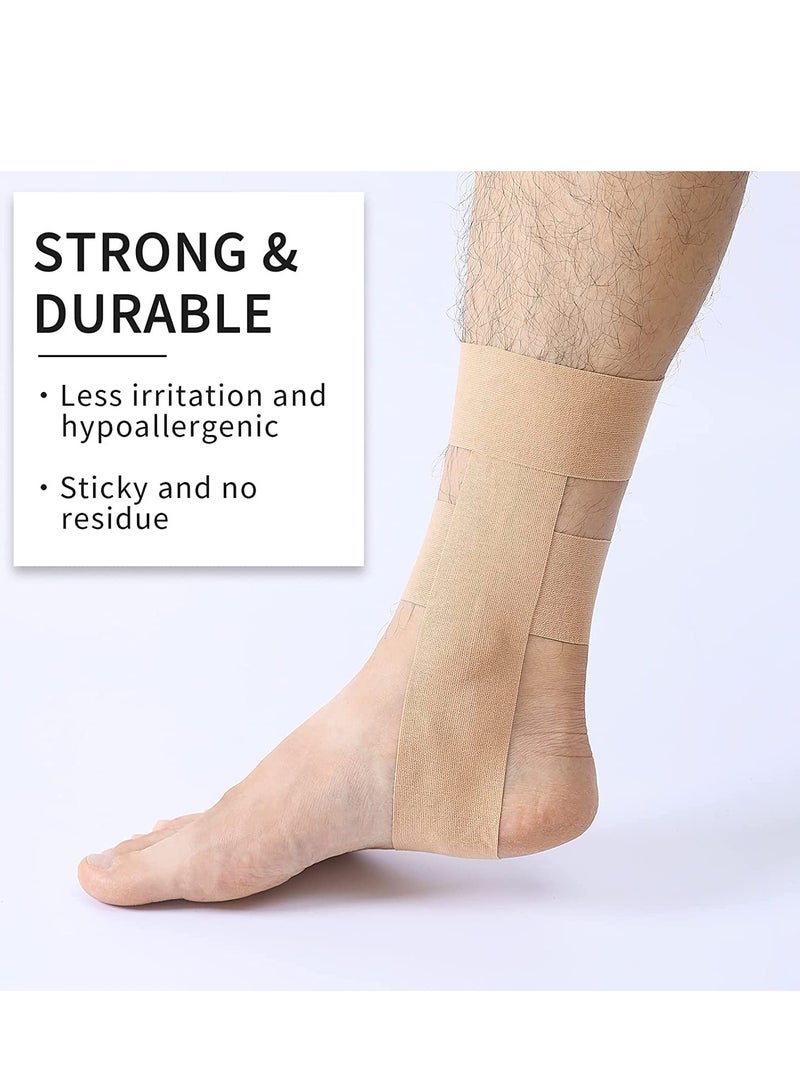 SOLARAE Kinesiology Tape Waterproof Athletic Sports for Knee Shoulder, and Ankle Elbow for Pain Relief Latex Free Roll Beige 2 Uncut Rolls - Image 3