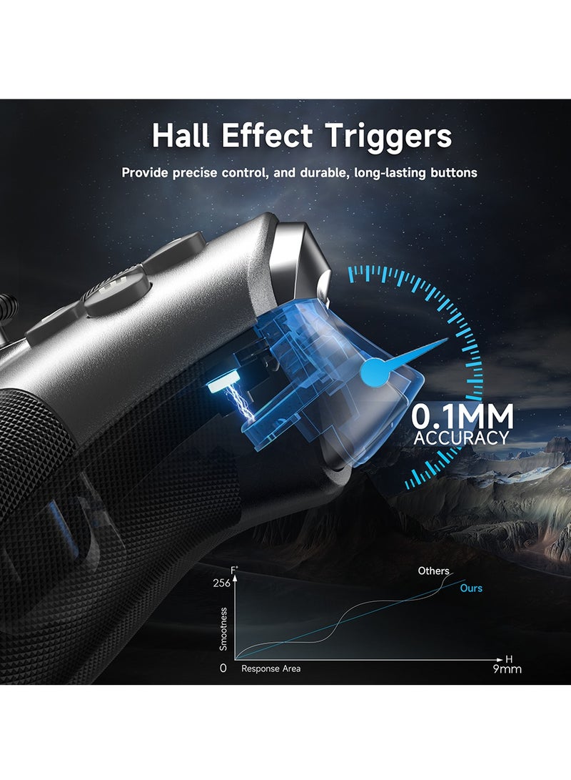 X10 Wireless Gaming Controller, Enhanced Wireless Bluetooth Controller With Hall Joysticks, Portable Lightweight Gaming Joystick, Mechanical Gamepad For Pc, Switch, Phone, (1pc, Grey) - Image 4