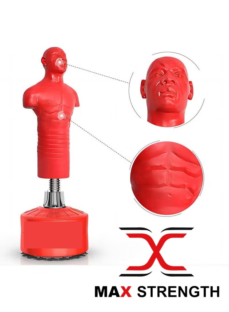 Max Strength Boxing Dummy Full Body Punching Man Boxing Stand Red - Image 1