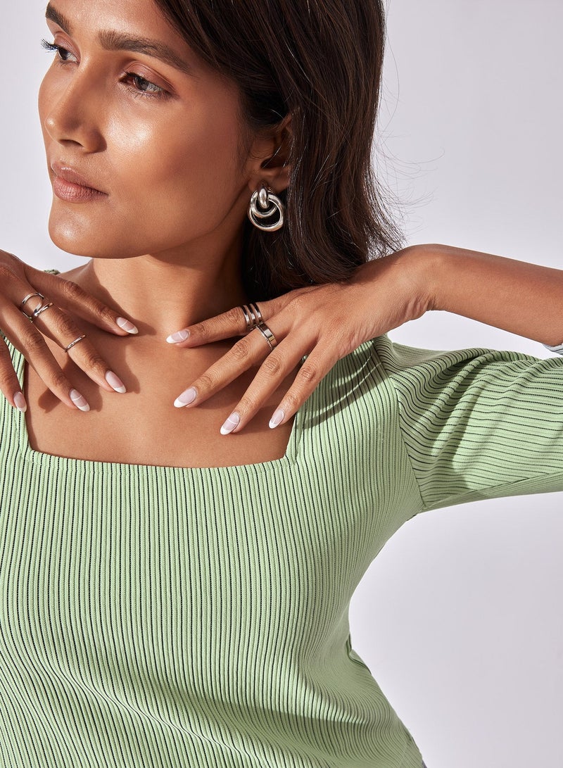 ذا ليبل لايف بلوزة بياقة مربعة - Image 3