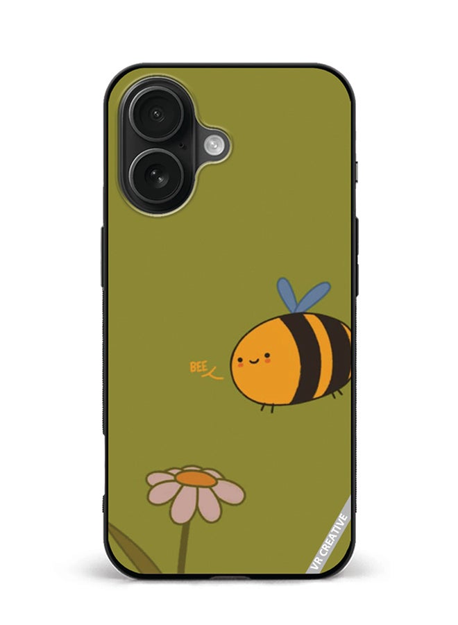 Protective Case Cover For Apple iPhone 16 Bee Design Multicolour