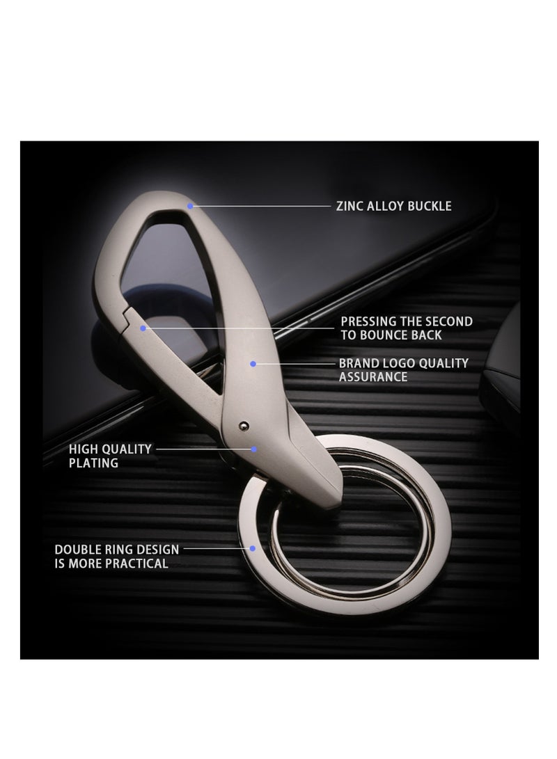 سلسلة مفاتيح السيارة، سلسلة مفاتيح السيارة، سلسلة مفاتيح، حلقة مفاتيح، حامل مفاتيح من سبائك الزنك، سلسلة مفاتيح بسيطة ومبتكرة، سلسلة مفاتيح خصر معلقة بحلقة مزدوجة معدنية، سلسلة مفاتيح للرجال والنساء - Image 3