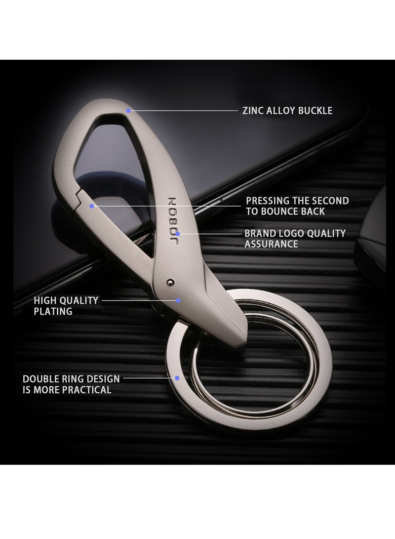 NOVOLAN NOVOLAN Key Chain Car Key Car Keychain Key Fob Keychain Key Ring Key Holder Zinc Alloy Metal Key, Keychain Simple Creative Car Key Waist Hanging Double Ring Metal Keychain Pendant Men Women (black)  - Image 3