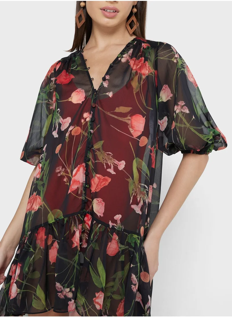 Ted Baker Floral Print Beach Dress