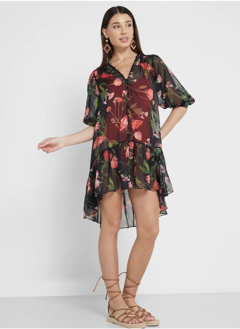Ted Baker Floral Print Beach Dress