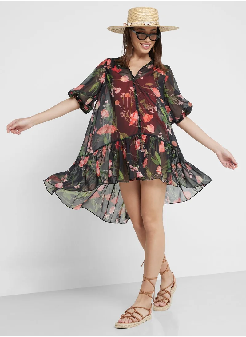 Ted Baker Floral Print Beach Dress