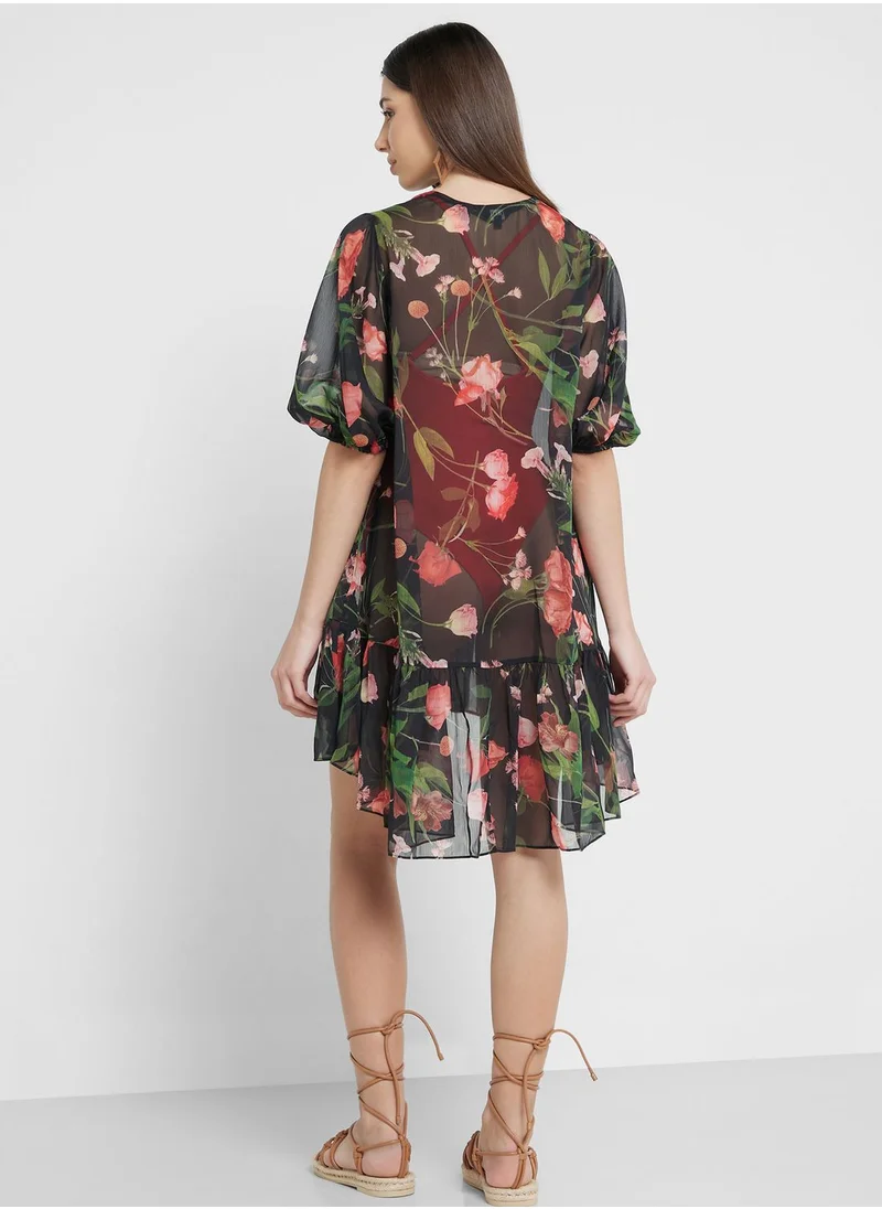 Ted Baker Floral Print Beach Dress