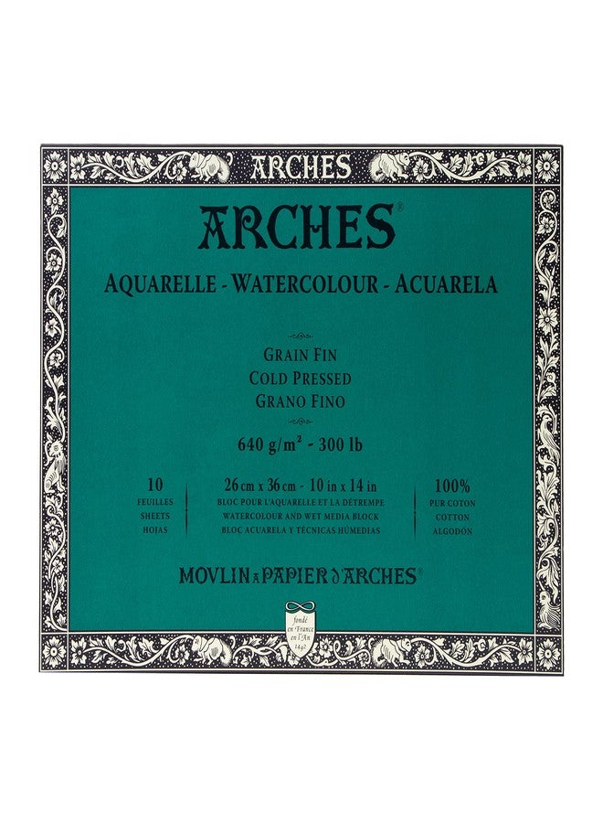 Arches 200177595 Watercolor Block, Cold Press, 10" x 14" - Image 1