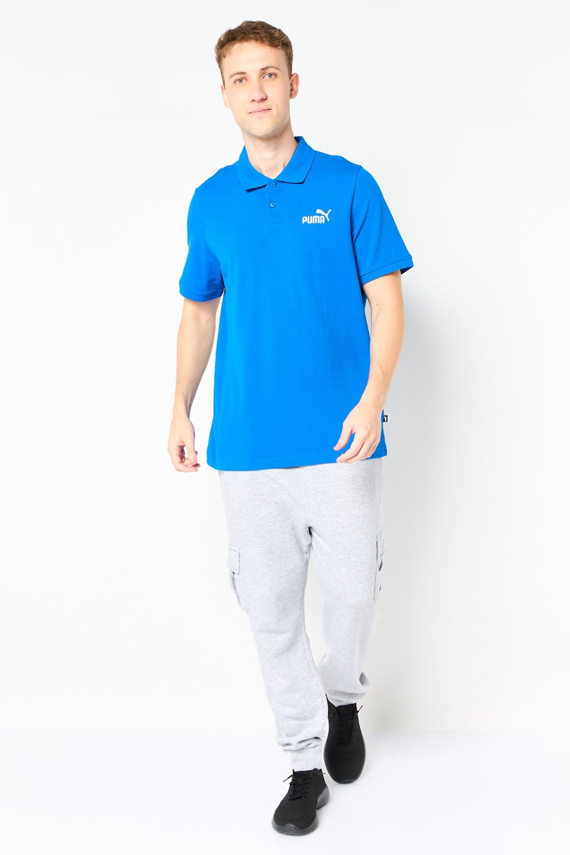 PUMA Men Sportswear Fit Short Sleeve Embroidered Logo Outdoor Polo Shirt, Blue - Image 2