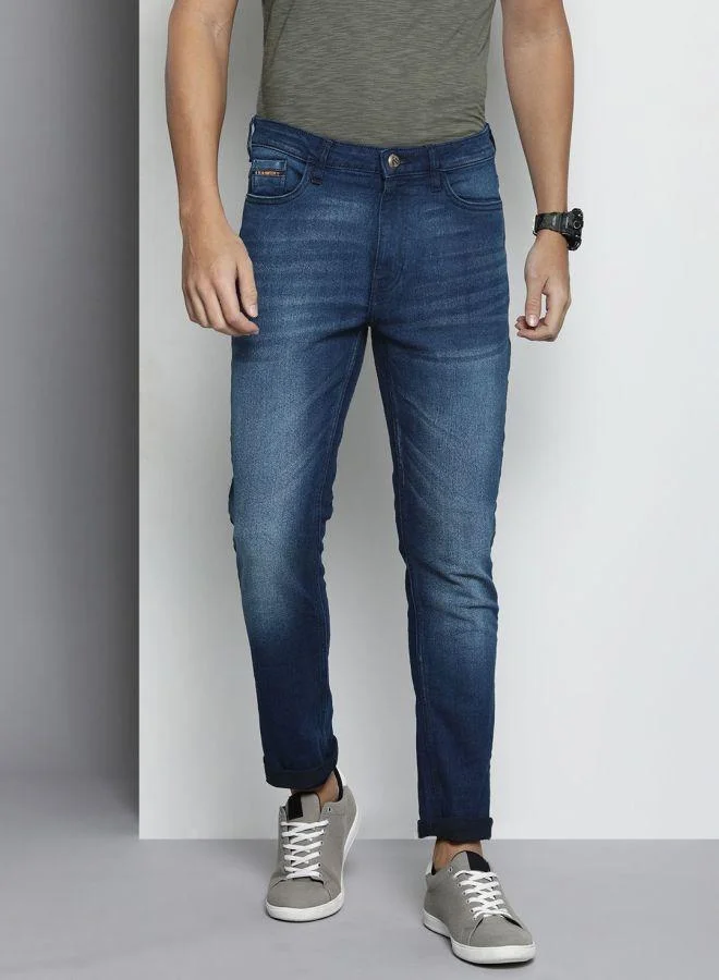 Men Slim Fit Solid Mid-Rise Stretchable Jeans