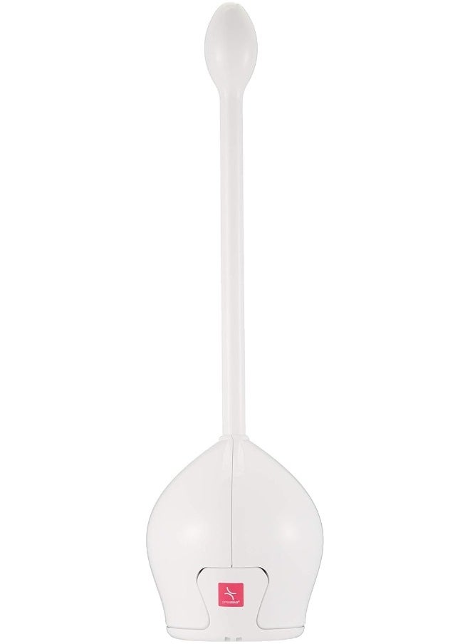 Primanova Lotus E61 Rustproof Toilet Brush With Auto Close Canister Discreet Holder -White  - Image 1