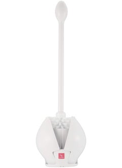 Primanova Lotus E61 Rustproof Toilet Brush With Auto Close Canister Discreet Holder -White  - Image 2