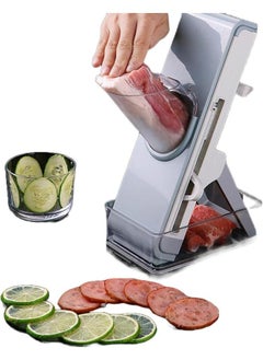 Generic Safe Slicer for kitchen,Vegetable and Meat Cutter Multi functional press vegetable cutter and shredder(Grey)  - Image 3