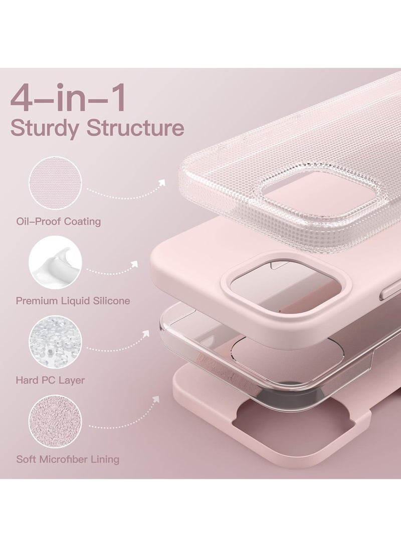 ACLIX Silicone Case Compatible with iPhone 13-14, Slim Liquid Silicone, Layers of Soft Gel Rubber Shockproof, Protective Phone Case Cover with TPU Lining (Pink) - Image 4