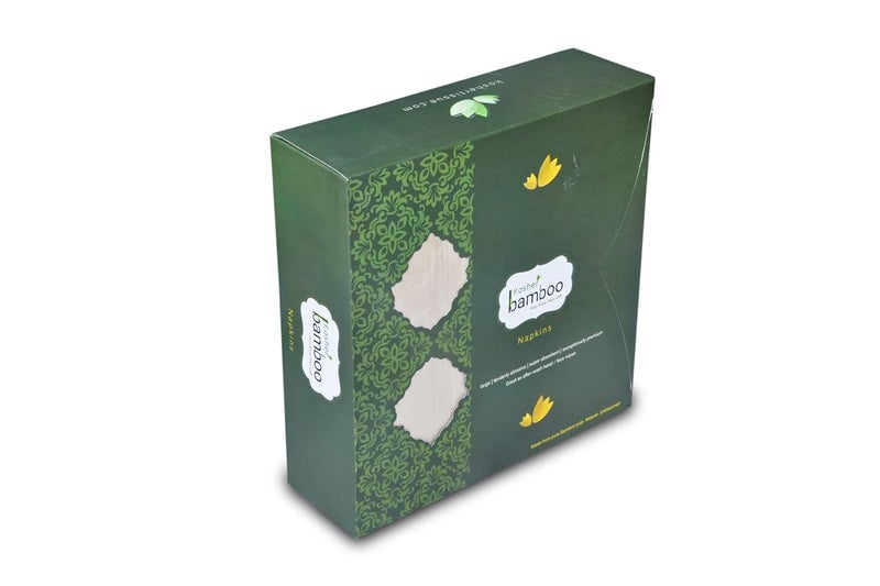 Kosher Bamboo Soft Tissue Paper napkin - Pack of 4 - Made of pure Bamboo Pulp -(16 x 16)- 2 Ply- 50 Pulls Each - Image 4