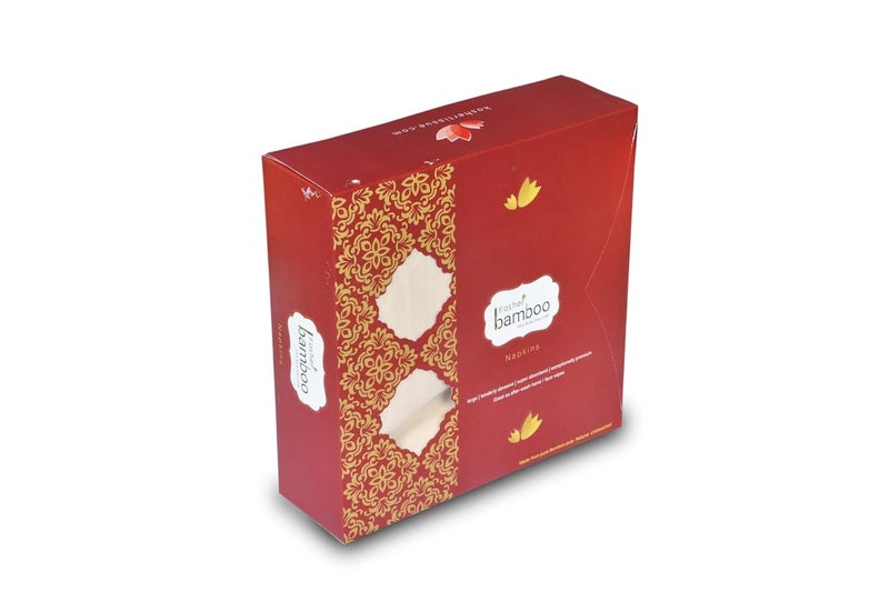 Kosher Bamboo Soft Tissue Paper napkin - Pack of 4 - Made of pure Bamboo Pulp -(16 x 16)- 2 Ply- 50 Pulls Each - Image 3