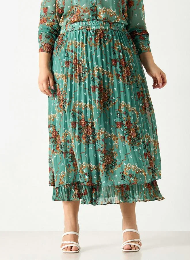 2Xtremz 2Xtremz All-Over Floral Print Skirt with Elasticated Waistband