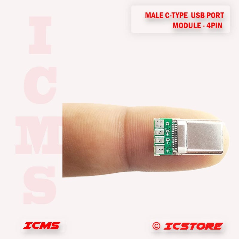 ICSTORE - C - Type Male USB Port Card, Plug, Socket, 4 -Pin Module Solder Connector (Pack of 2) - Image 5