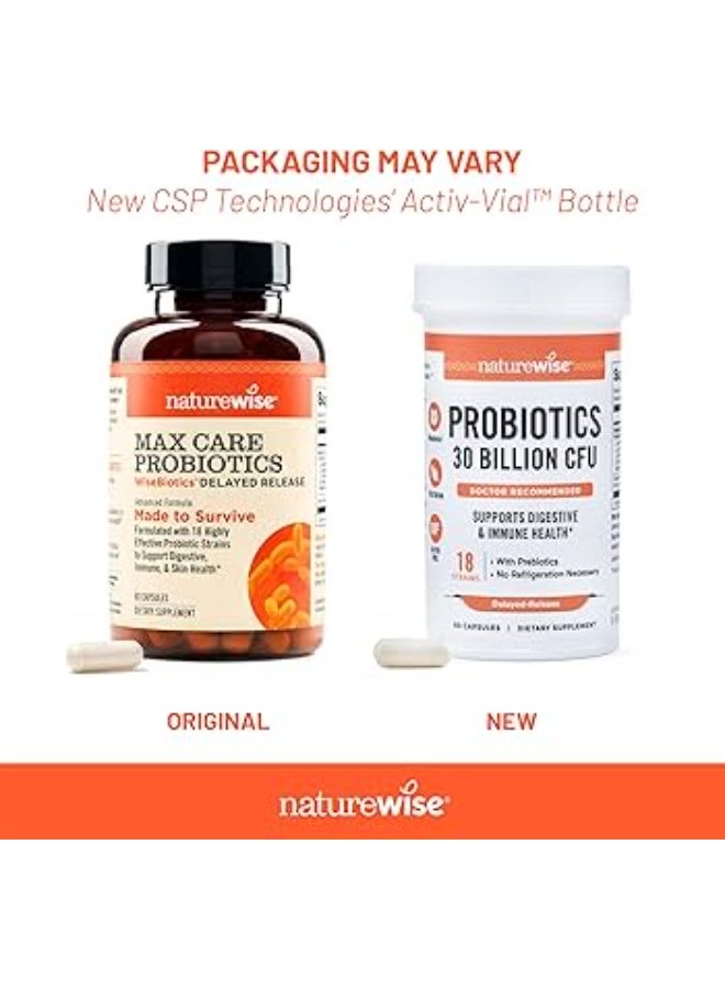 NatureWise Max Probiotics for Men & Women | Delayed Released Capsule 30 Billion CFU with 12 Highly Effective Strains, Shelf Stable [2 Month Supply – 60 Capsules] - Image 3