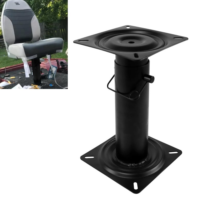 RULLINE Boat seat Pedestalï¼ŒPedestal Base for Boat Seats, Height Adjustable 11.34-17.24 inches, Adjustable Yacht Seat Base - Black Powder Coated Base - Image 1