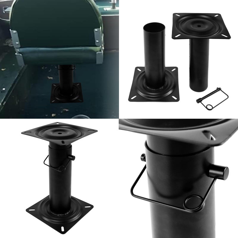 RULLINE Boat seat Pedestalï¼ŒPedestal Base for Boat Seats, Height Adjustable 11.34-17.24 inches, Adjustable Yacht Seat Base - Black Powder Coated Base - Image 5