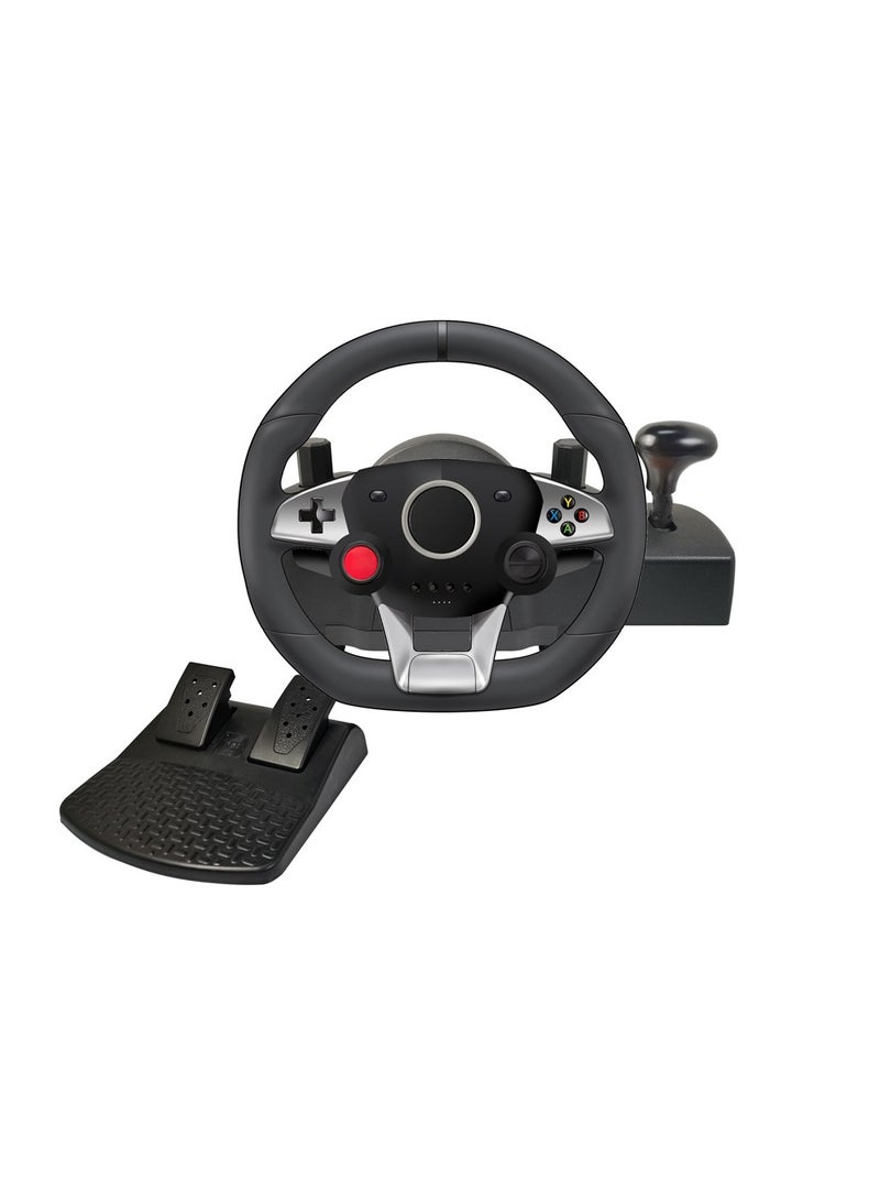 QEOME Racing Steering Wheel And Pedals  7 In 1 270 Degrees Rotation PC Racing Wheel Programable Dual Vibration USB Powered Racing Simulator Wheel, Enhances Your Racing Experience Compatible with Xbox one/360/PS4/PS2/PS3/PC - Image 3