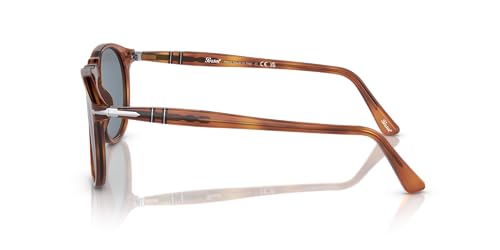 Persol PO9649S Aviator Sunglasses, Terra Di Siena/Light Blue, 55 mm - Image 2