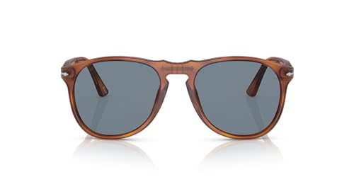 Persol PO9649S Aviator Sunglasses, Terra Di Siena/Light Blue, 55 mm - Image 3