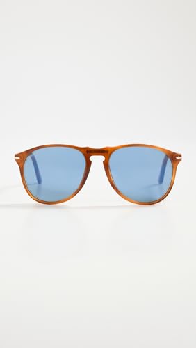 Persol PO9649S Aviator Sunglasses, Terra Di Siena/Light Blue, 55 mm - Image 4
