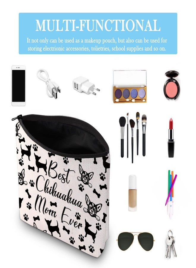 GJTIM Chihuahua Mom Gift Chihuahua Owner Gift Best Chihuahua Mom Ever Chihuahua Gift Makeup Bag Animal Dog Lover Gift (Chihuahua Mom Bag) - Image 3