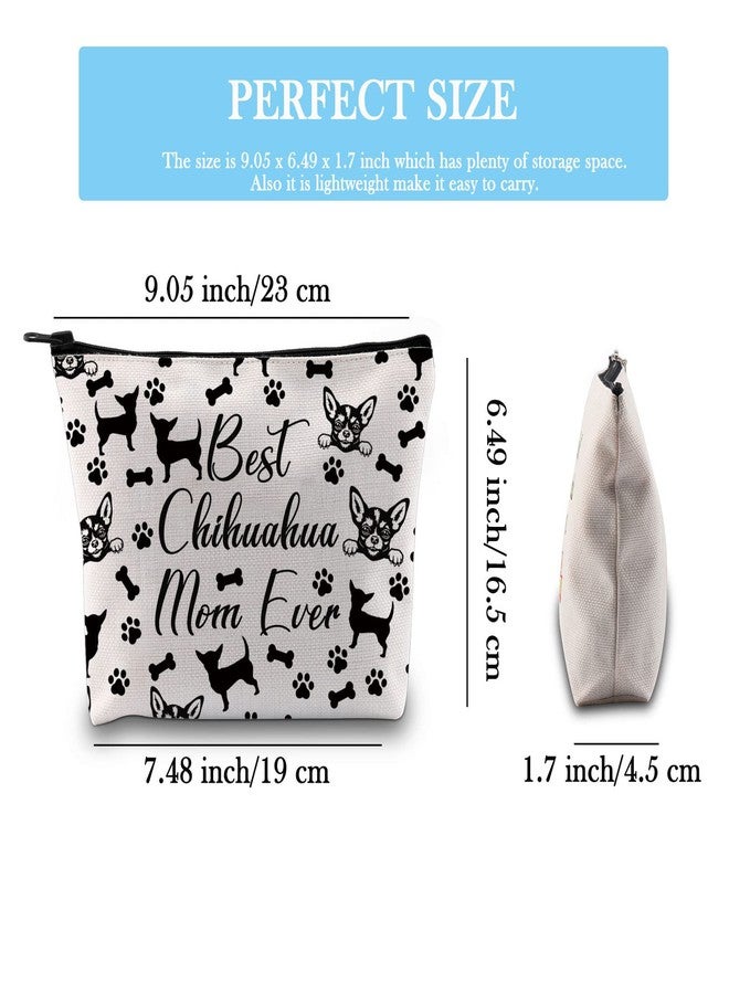 GJTIM Chihuahua Mom Gift Chihuahua Owner Gift Best Chihuahua Mom Ever Chihuahua Gift Makeup Bag Animal Dog Lover Gift (Chihuahua Mom Bag) - Image 2