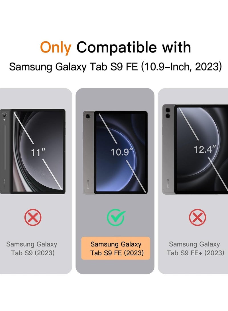 NEW Case for Samsung Galaxy Tab S9 FE 10.9-Inch – Soft TPU Tri-Fold Stand Protective Cover with S Pen Holder, S Pen Charging Support, Auto Wake/Sleep (Black) - Image 2