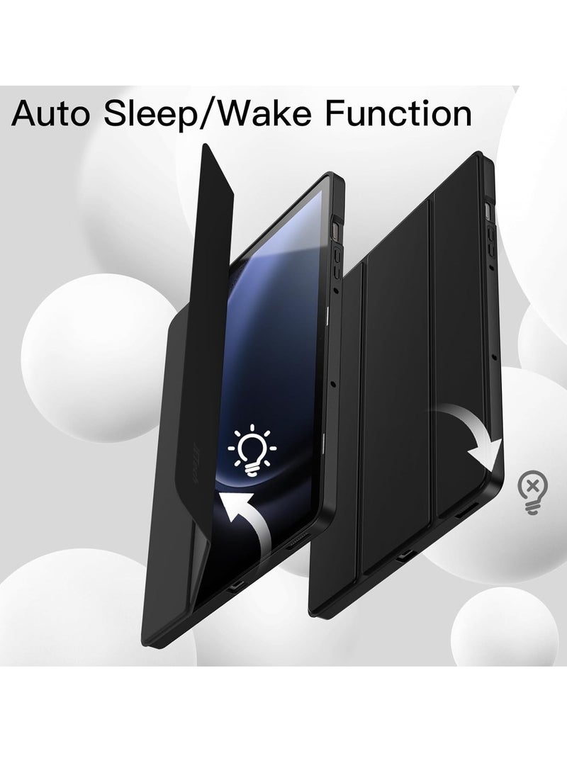 NEW Case for Samsung Galaxy Tab S9 FE 10.9-Inch – Soft TPU Tri-Fold Stand Protective Cover with S Pen Holder, S Pen Charging Support, Auto Wake/Sleep (Black) - Image 5