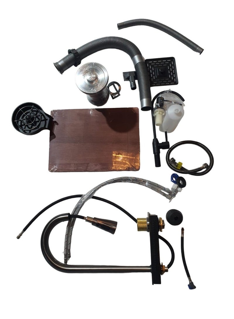 HAR & Unex Luxury sink 75x46 cm. with waterfall, black color - Image 4