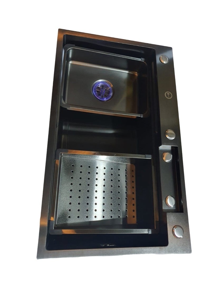 HAR & Unex Luxury sink 75x46 cm. with waterfall, black color - Image 2